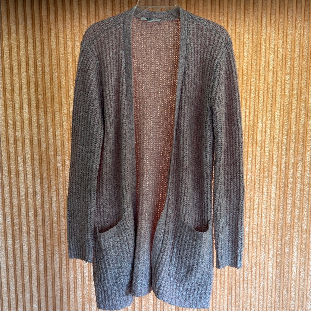 Women's Pink Open-Front Sweater
